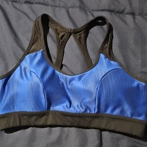 Blue and Black Sports Bra